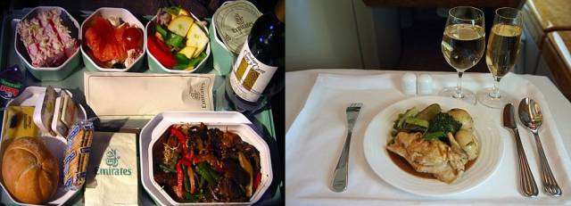 Обіди пасажирів економ-класу та бізнес-класу в різних авіакомпаніях (14 фото)