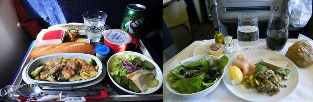 Обіди пасажирів економ-класу та бізнес-класу в різних авіакомпаніях (14 фото)