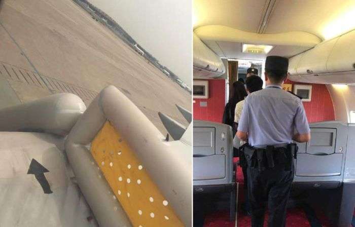 У Китаї цікава жінка відкрила аварійний вихід літака (3 фото)