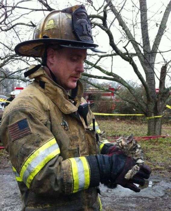 Пожежники і врятовані ними тварини (47 фото)