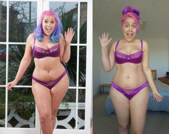 Модель plus-size Меган Крэбб показала різницю між рекламними фото і реальністю (9 фото)