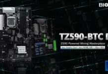 Материнська плата biostar z590 cryptominig дозволяє майні з 9 відеокартами і 10 ssd